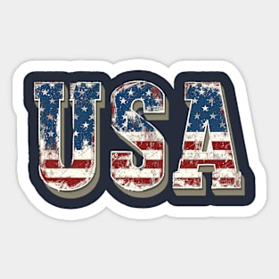 Vintage USA Flag Sticker